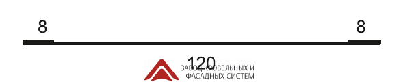 Нащельник прямой 120мм Двухсторонний ПЭП NORD - Сибирь (Глянцевый) 0,45мм в пленке